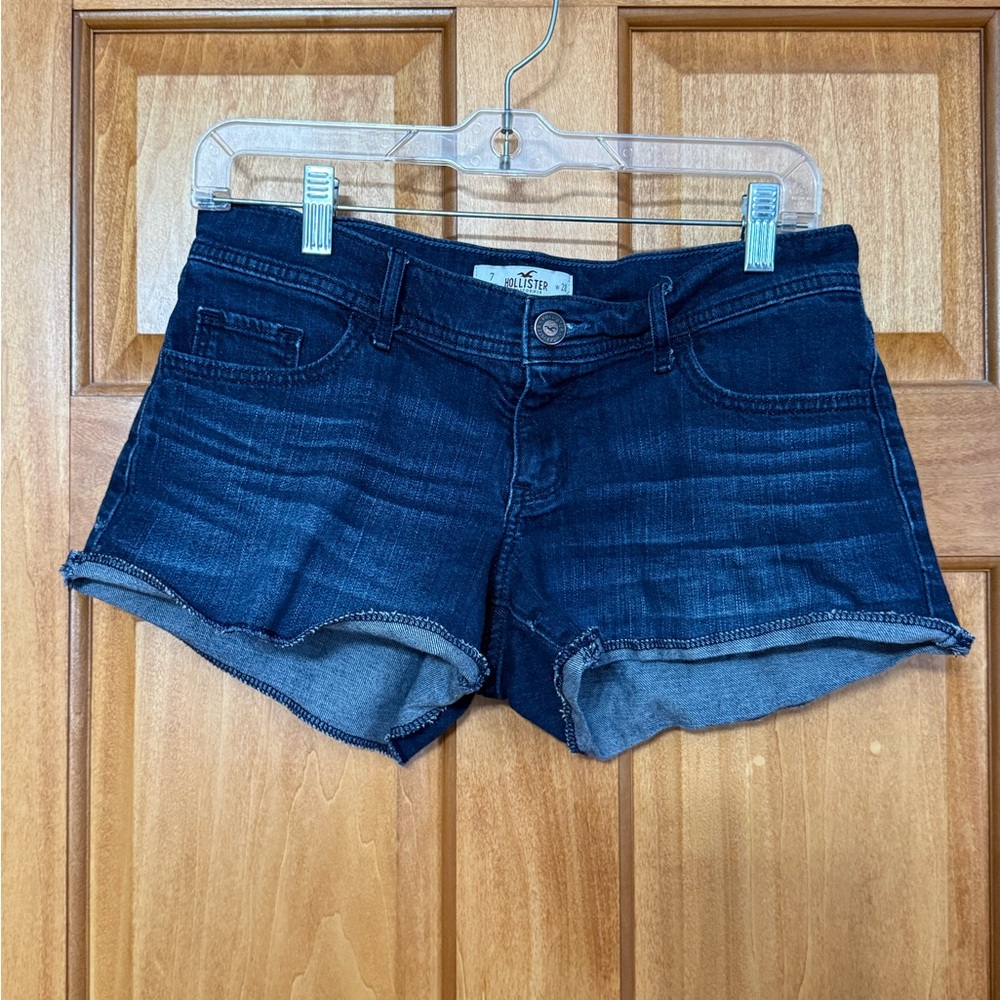 Hollister Shortie Navy Jean Shorts